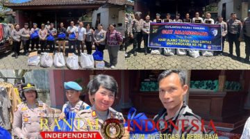 Peringati HUT ke-70 Lalu Lintas, Sat Lantas Polres Badung Tebar Kepedulian untuk Anggota dan Warga Terdampak Banjir